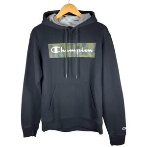 Champion Camouflage Box Logo Pullover Hoodie Men’s S - Streetwear Skater Preppy